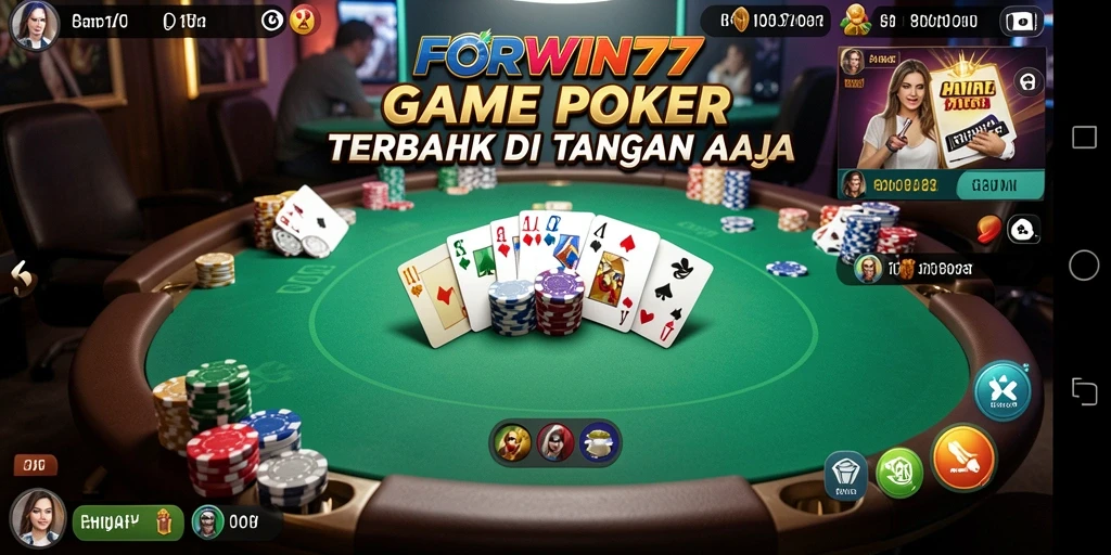 Screenshot gameplay FORWIN77 menampilkan momen seru permainan Poker.