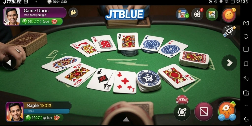 Tampilan gameplay JTBLUE yang menarik dan interaktif di Gaple.