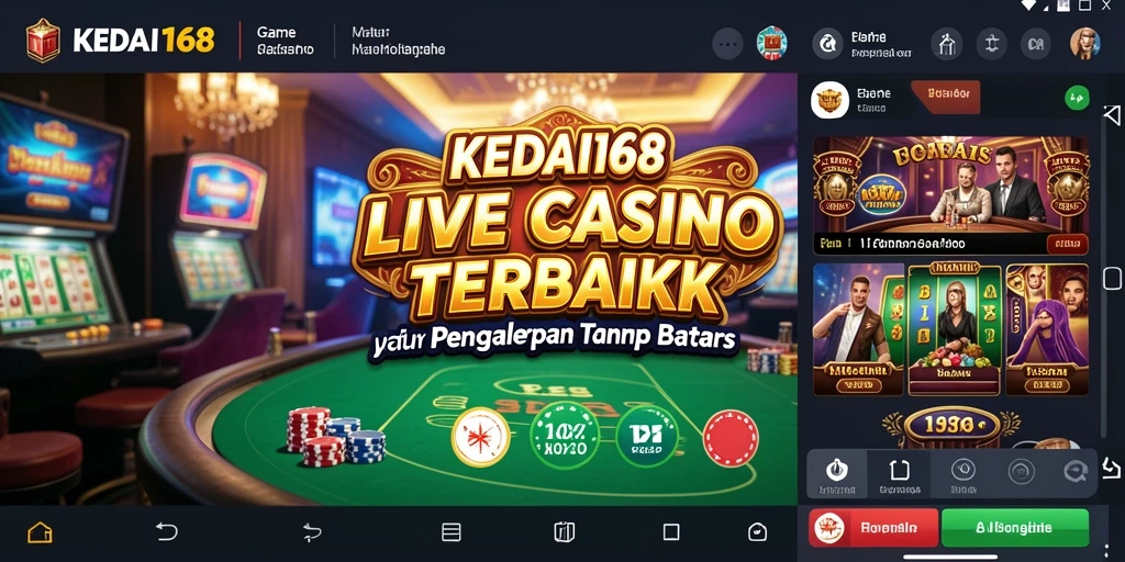 Tampilan gameplay Live Casino KEDAI168 yang mendebarkan dan interaktif.