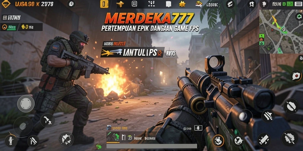 Tampilan gameplay MERDEKA777 dengan aksi tembak-menembak yang mendebarkan.