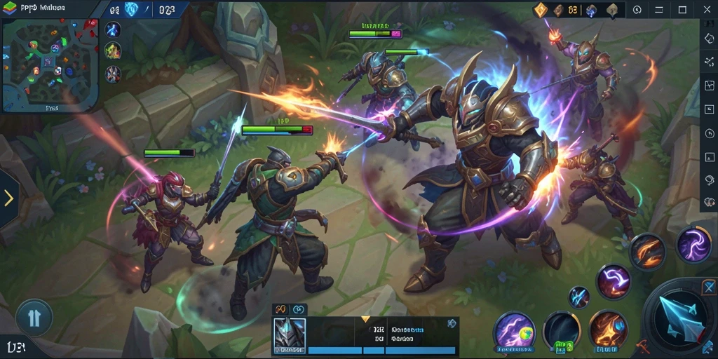 Tampilan menarik dari gameplay MOBA di PP123.